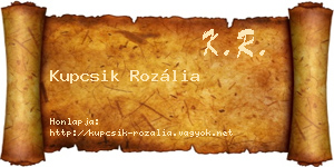 Kupcsik Rozália névjegykártya