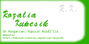 rozalia kupcsik business card